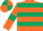 Silk - Orange, Dark Green hoops, and armlets, quartered cap