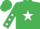 Silk - Emerald Green, White star, stars on sleeves, Emerald Green cap