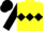 Silk - Yellow, Black triple diamond, Black sleeves and cap