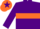 Silk - PURPLE, orange hoop, orange cap, purple star