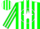 Silk - Green, white Circle, green V, white star & stripes