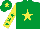 Silk - Emerald Green, Yellow star, Yellow sleeves, Emerald Green stars, Emerald Green cap, Yellow star
