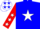 Silk - blue, white star red B, red sleeves with white stars