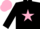 Silk - Black, Pink star, Pink cap