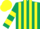 Silk - Dark Green and Yellow stripes, hooped sleeves, Yellow cap