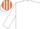 Silk - White, Orange spot, Orange and Black striped cap