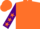 Silk - Orange, Purple sleeves, Orange stars, Orange cap