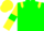 Silk - Green, yellow epaulettes, Yellow sleeves, Green armlets, Yellow cap