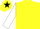 Silk - Yellow, white sleeves, yellow star on white