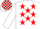 Silk - WHITE, red stars, white sleeves, check cap