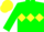 Silk - Green, Yellow triple diamond and cap