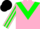 Silk - Pink, Green chevron, Striped sleeves, Black cap