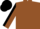 Silk - brown with khawki GEC on back, khawki sleeves with brown stripe and c