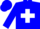 Silk - Blue, white cross on front, blue 'HMA INC' on whit