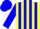 Silk - Yellow, blue stripes on sleeves, Blue cap