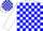 Silk - White and Blue Blocks, Blue 'B' on White Sleeves