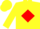 Silk - Yellow, red diamond circle 'V' on back, yellow circle 'V' & b