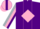 Silk - Purple, pink 'HM' & silver horseshoe emblem on back, pink diamond stripe