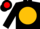 Silk - Black, Black 'A' and Red Arrow on Gold disc, Red Bars on S