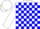 Silk - White, Blue Blocks and 'S', White Cap