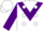 Silk - White, purple chevron, white spots on purple sleeves, white cap