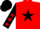 Silk - Red, Black star, Black sleeves, Red stars, Black cap