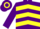 Silk - PURPLE & YELLOW CHEVRONS, purple sleeves, hooped cap