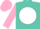 Silk - Turquoise, pink 'L' on white disc, pink sleeves, pink cap
