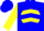 Silk - Blue, Blue 'CWE' on Yellow disc, Blue Chevrons on Yellow Sleeves, B
