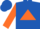 Silk - ROYAL BLUE, orange triangle, blue bars on orange sleeves, blue