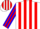 Silk - WHITE, red circled blue 'B', red stripes on sleeve
