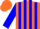 Silk - Orange, blue stripes on sleeves, orange cap