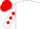 Silk - White, red circled 'V', red diamonds on sleeves, red cap