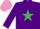 Silk - Purple, Emerald Green star, Mauve cap