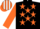 Silk - Black, Orange stars, Orange sleeves, White and Orange striped cap