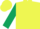 Silk - Lemon, dark green belt, dark green bars on sleeves, lemon