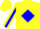 Silk - Yellow, Blue Diamond Belt, Blue Diamond Stripe on Sleeves, Yellow Cap