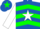 Silk - Royal Blue, White Star, Green Chevrons & White Star on sleeves