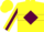 Silk - Yellow, Maroon Diamond Hoop, Maroon Diamond Stripe on Sleeves, Yellow Cap