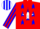 Silk - Red, Blue Circled 'V' on White Star, Blue Stars and Red Stripes on White