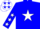 Silk - blue, white star and TURN TO JESS, blue sleeves with white stars, white