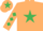 Silk - BEIGE, EMERALD GREEN star, diamonds on sleeves, BEIGE cap, EMERALD GREEN star
