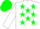 Silk - White, green stars, green cap