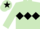 Silk - LIGHT GREEN, black triple diamond, black star on cap