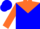 Silk - BLUE, Orange Yoke and 'Design', Blue Hoops on Orange Slvs