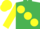Silk - EMERALD GREEN, large yellow spots, yellow sleeves & cap