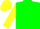 Silk - Green, yellow 'Rocking H', yellow sleeves, yellow cap