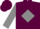 Silk - MAROON, maroon 'P' on grey diamond, grey bars on sleeves, maro