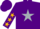 Silk - Purple, gold & silver Star, purple R/R, gold stars on sleeves