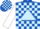 Silk - Royal Blue, Light Blue Triangle, Light Blue Blocks on White Sleeves, Whit